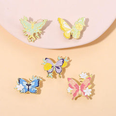 Colorful Butterfly Brooch Aluminum Alloy Pin for Men