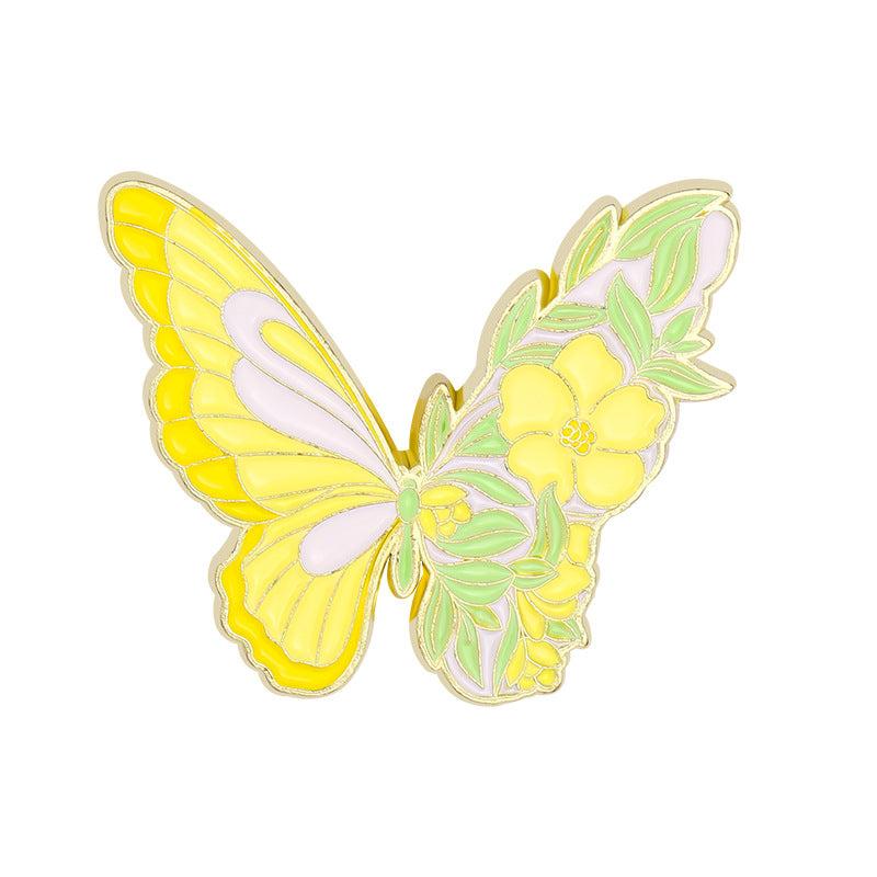 Colorful Butterfly Brooch Aluminum Alloy Pin for Men
