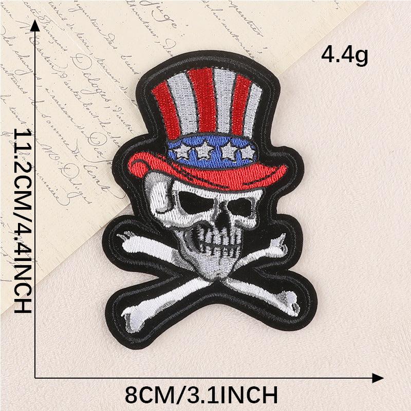 1pc Punk Skull Patch DIY Cloth Badges Iron On Sew On Patch Repair Patch