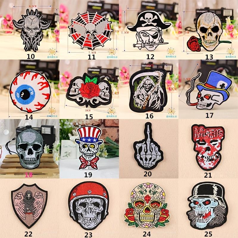 1pc Punk Skull Patch DIY Cloth Badges Iron On Sew On Patch Repair Patch