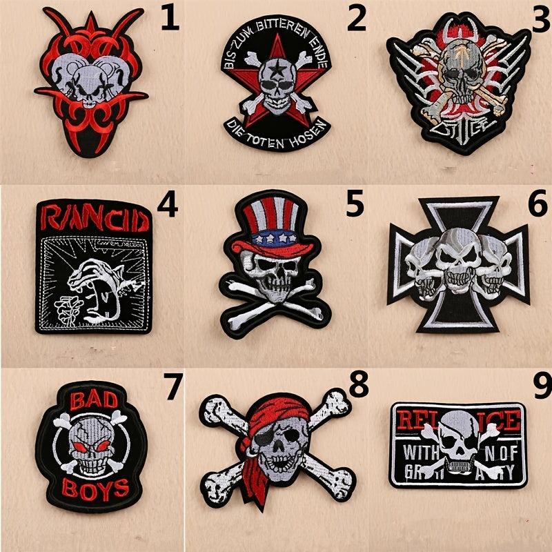 1pc Punk Skull Patch DIY Cloth Badges Iron On Sew On Patch Repair Patch