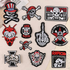 1pc Punk Skull Patch DIY Cloth Badges Iron On Sew On Patch Repair Patch