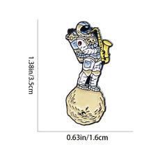 Space Saxophone Astronaut Brooch Pin