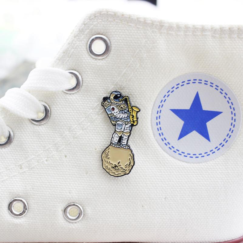 Space Saxophone Astronaut Brooch Pin