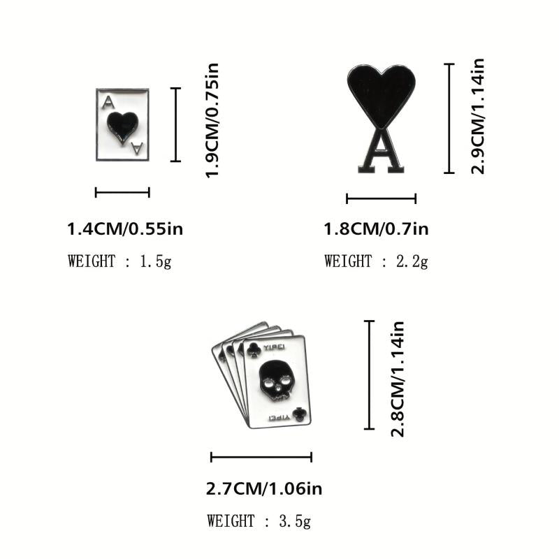 Men's Alloy Poker Brooch for Backpacks Jeans