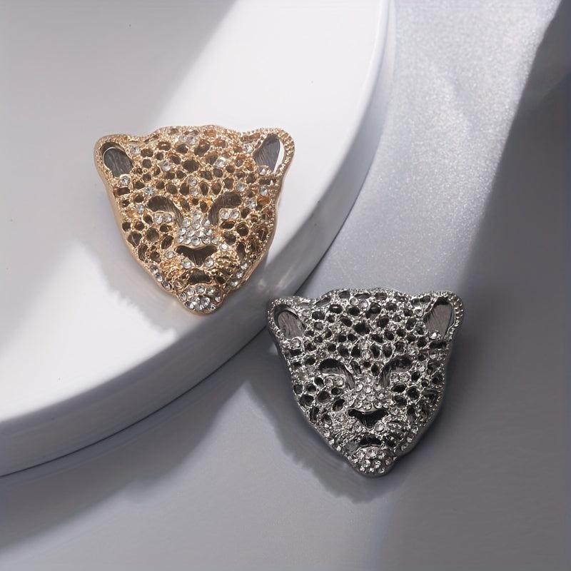 Leopard Head Rhinestones Brooch Lapel Pin Jewelry