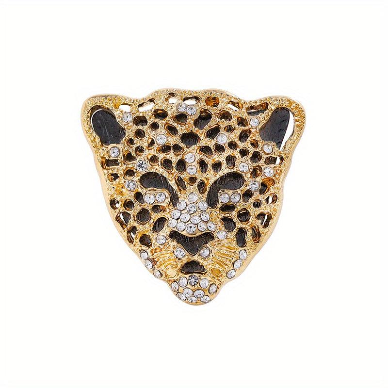 Leopard Head Rhinestones Brooch Lapel Pin Jewelry