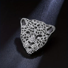Leopard Head Rhinestones Brooch Lapel Pin Jewelry