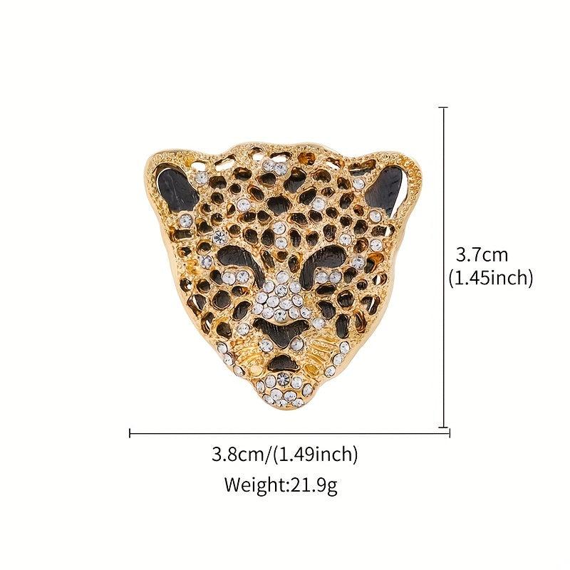 Leopard Head Rhinestones Brooch Lapel Pin Jewelry