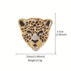 Leopard Head Rhinestones Brooch Lapel Pin Jewelry