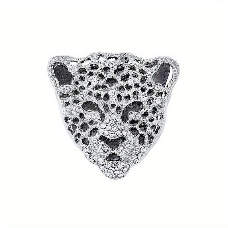 Leopard Head Rhinestones Brooch Lapel Pin Jewelry