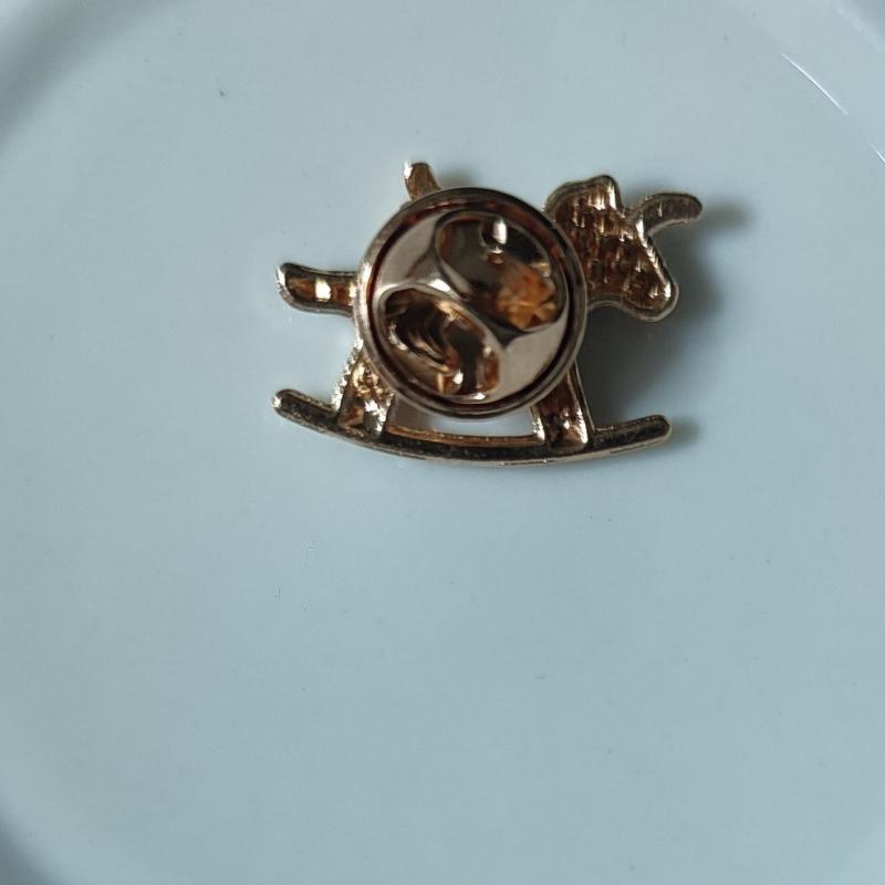 Men's Rhinestone Golden Man Head Horse Brooch
