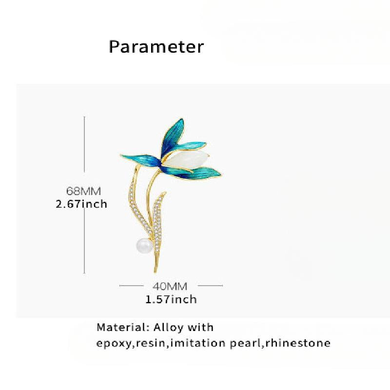 Magnolia Flower Brooch For Men Pearl Brooch Temperament Corsage