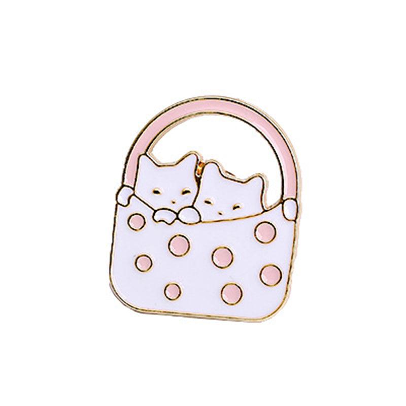 Cartoon Cat Alloy Brooch Funny Little Cat Animal Badge Bag Clothing Pins