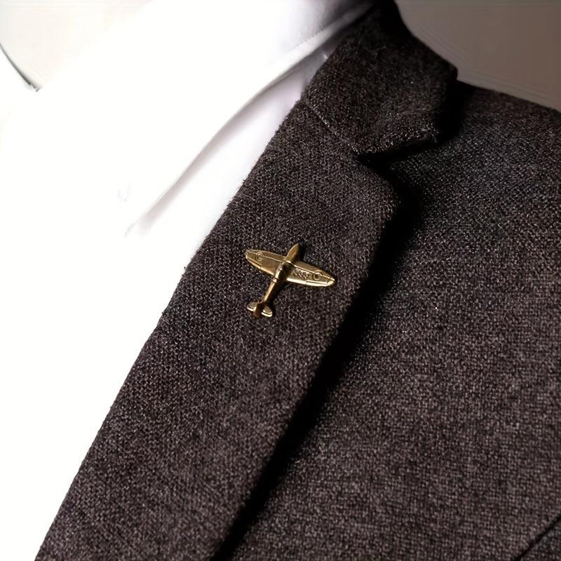 Men's Bronze Aircraft Suit Collar Pin 533 Fighter