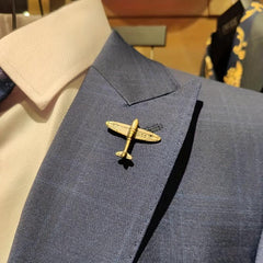 Men's Bronze Aircraft Suit Collar Pin 533 Fighter