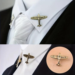Men's Bronze Aircraft Suit Collar Pin 533 Fighter