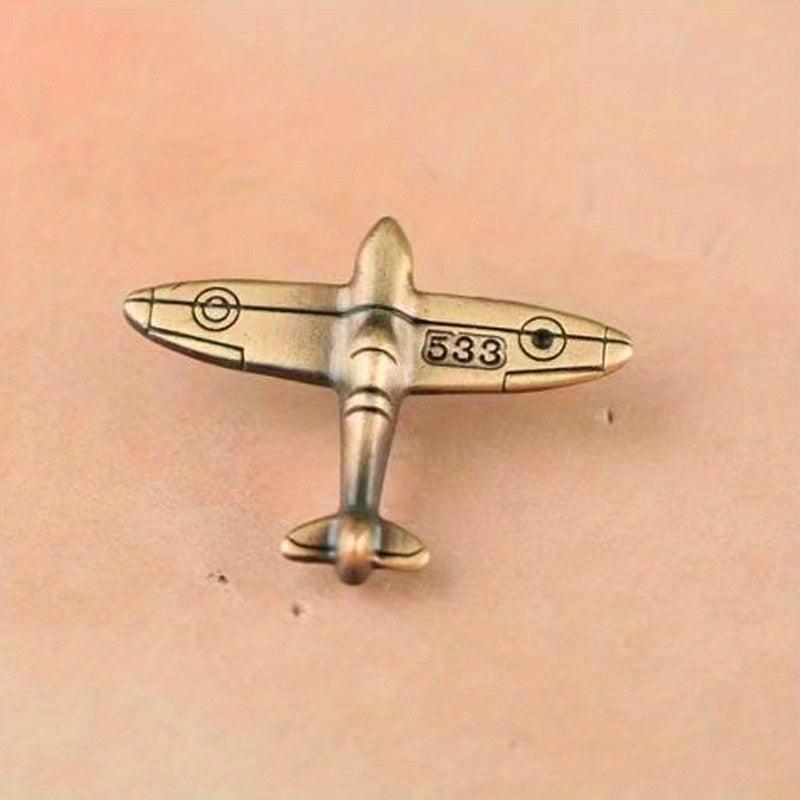Men's Bronze Aircraft Suit Collar Pin 533 Fighter