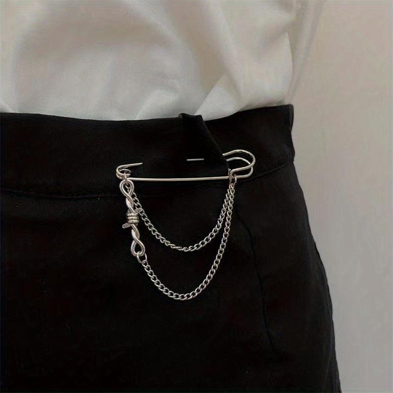 Minimalist Tassel Chain Brooch Pin