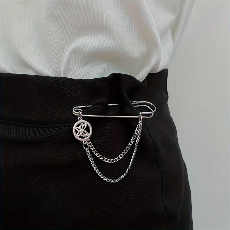Minimalist Tassel Chain Brooch Pin