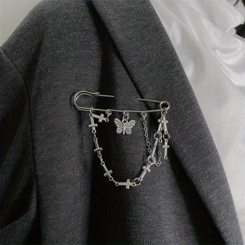 Minimalist Tassel Chain Brooch Pin