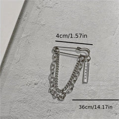 Minimalist Tassel Chain Brooch Pin