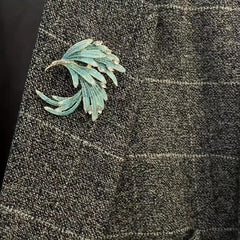 Gradient Phoenix Feather Enamel Brooch for Men