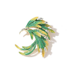 Gradient Phoenix Feather Enamel Brooch for Men
