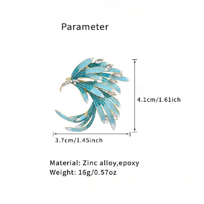 Gradient Phoenix Feather Enamel Brooch for Men