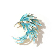 Gradient Phoenix Feather Enamel Brooch for Men