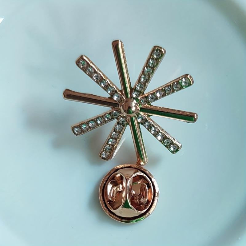 Men's Sun Flower Lapel Pin Rhinestone Collar Brooch