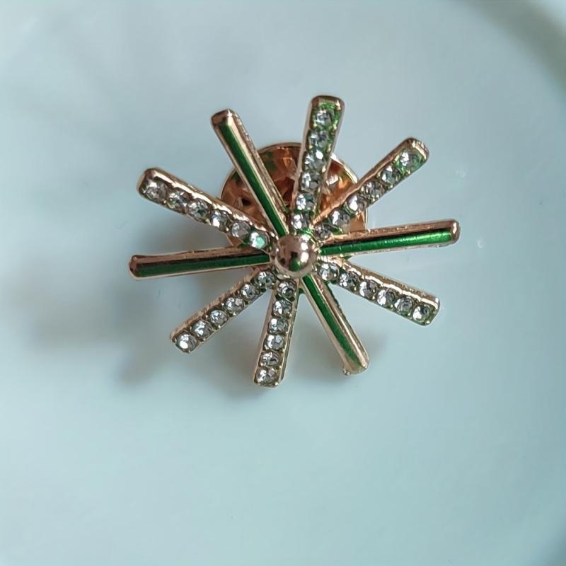 Men's Sun Flower Lapel Pin Rhinestone Collar Brooch