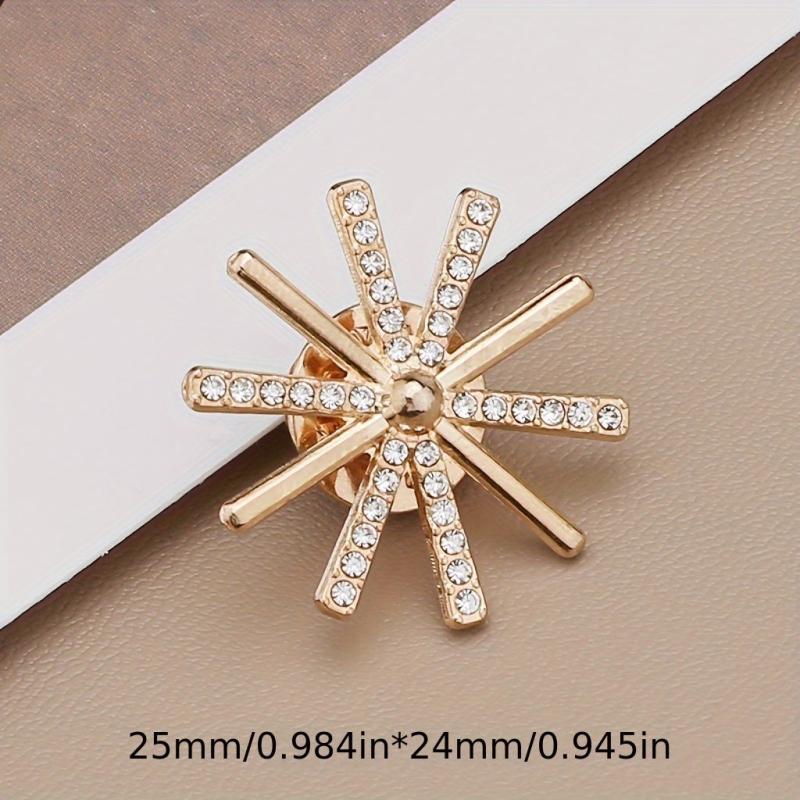 Men's Sun Flower Lapel Pin Rhinestone Collar Brooch