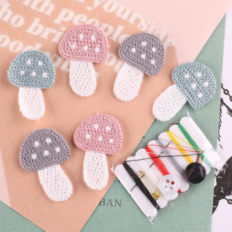 7pcs Small Mushroom Patches for Girls DIY Clothing Accessories