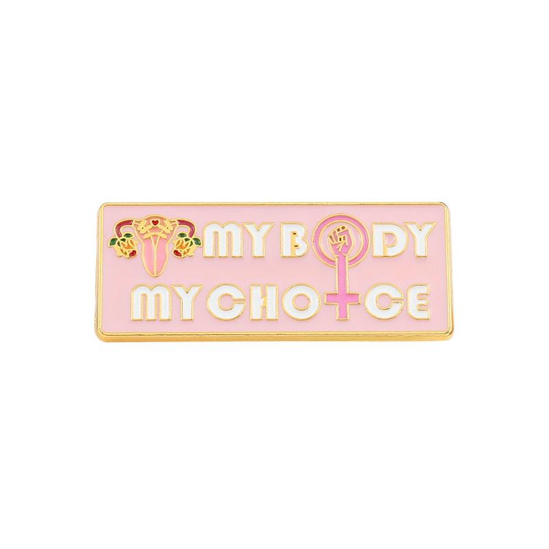 English Alphabet Uterus Brooch
