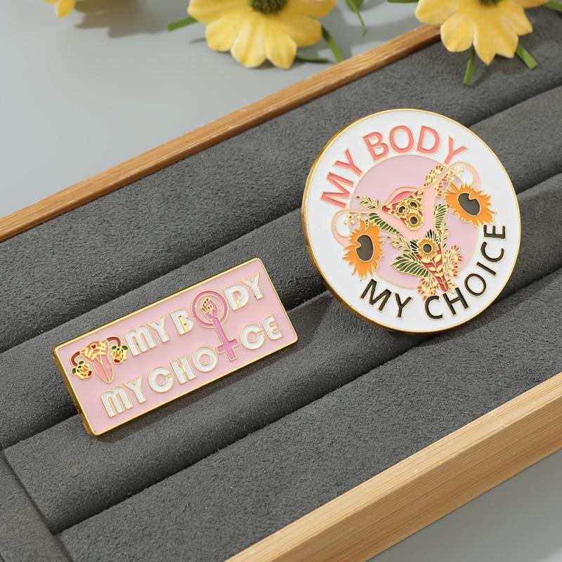 English Alphabet Uterus Brooch