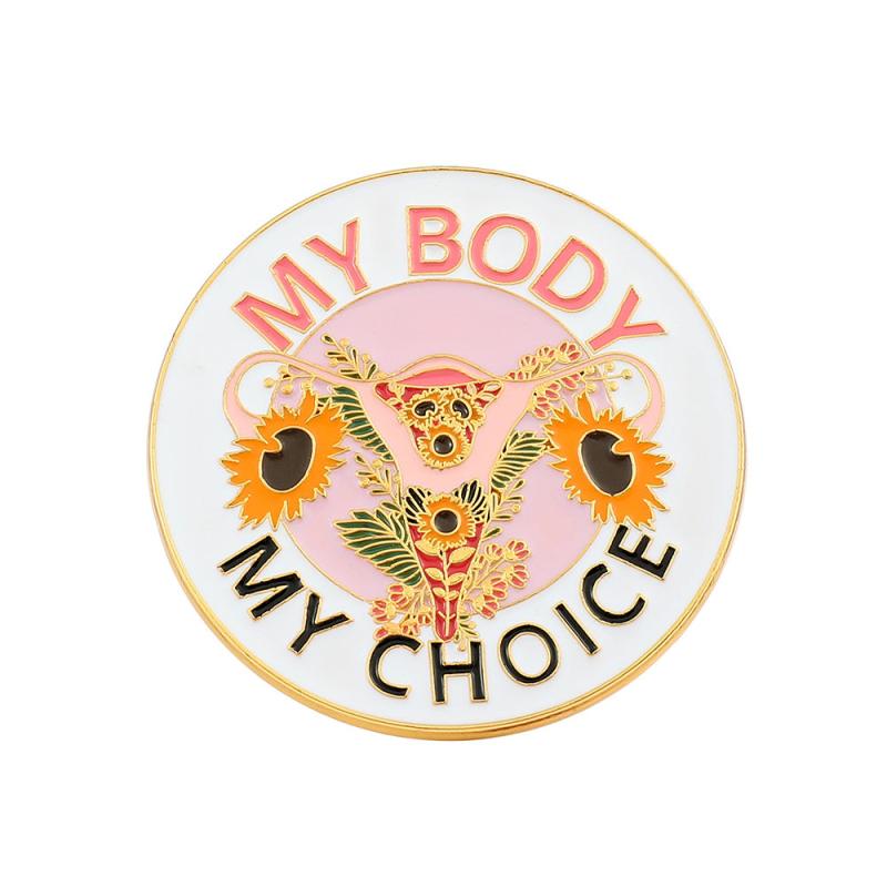 English Alphabet Uterus Brooch