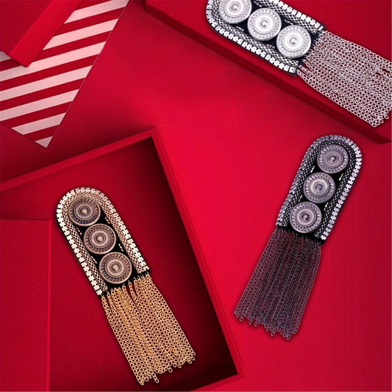 Vintage Clothing Accessories Metal Tassel Shoulder Seal Jewelry