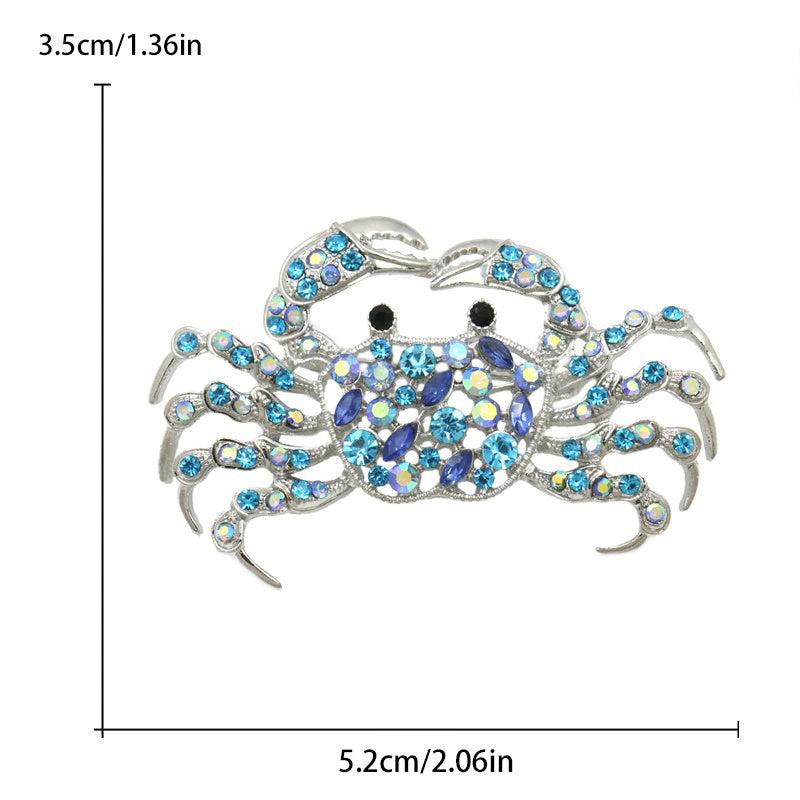 Sparkling Crab Brooch Pin for Men and Women