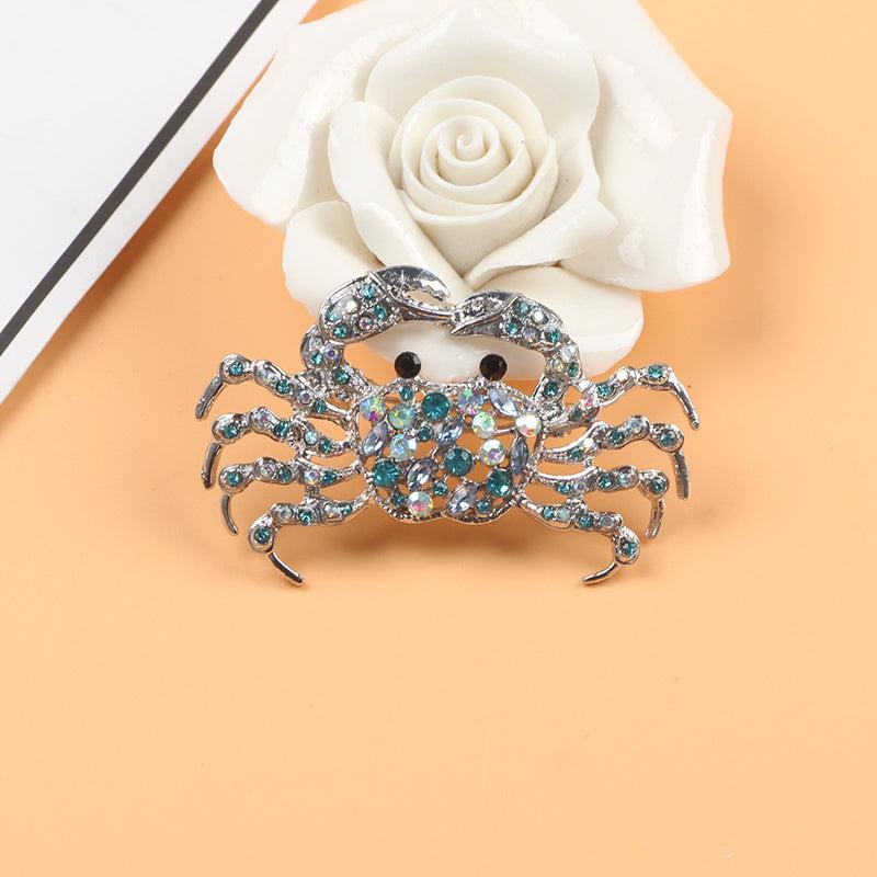 Sparkling Crab Brooch Pin for Men and Women