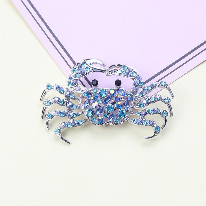 Sparkling Crab Brooch Pin for Men and Women