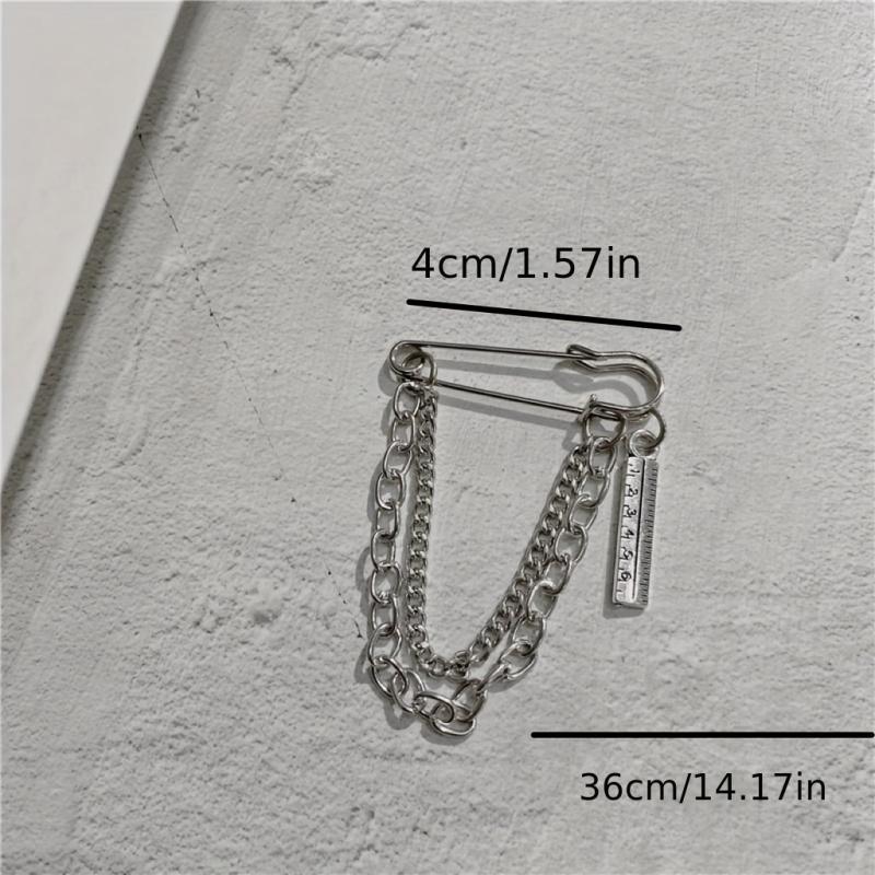 Minimalist Tassel Chain Brooch Pin Clothes Accessories