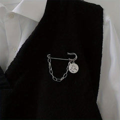 Minimalist Tassel Chain Brooch Pin Clothes Accessories