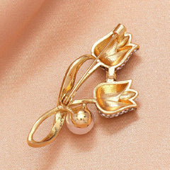 Men's Pearl Corsage Pin Brooch for Suit Sweater