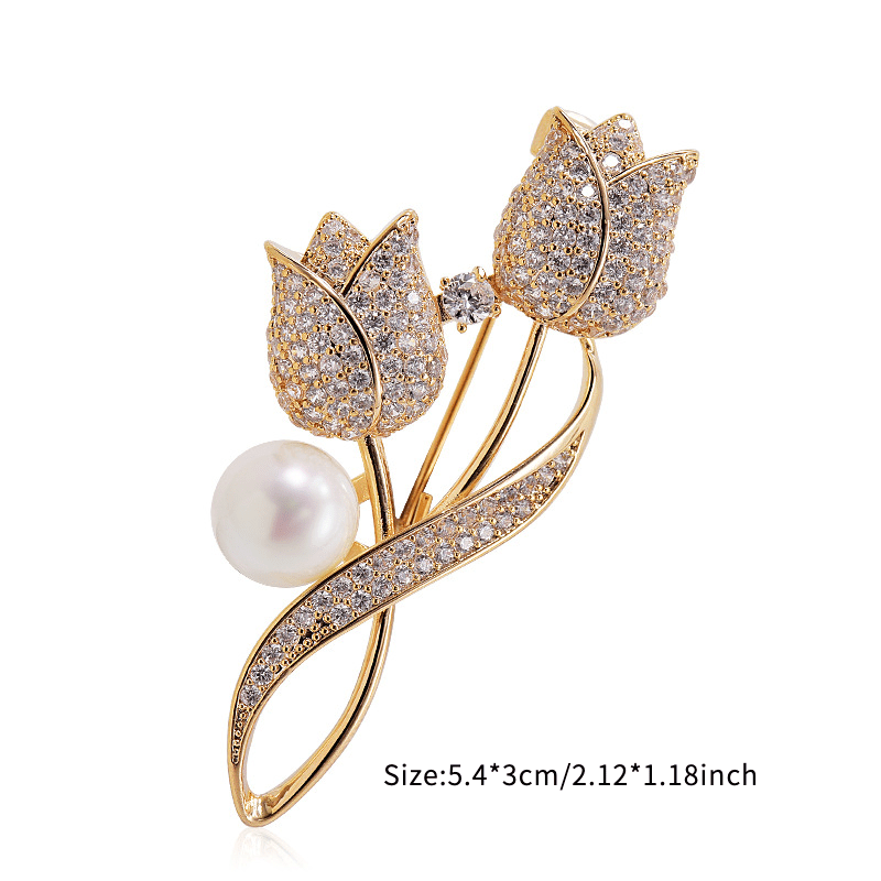 Men's Pearl Corsage Pin Brooch for Suit Sweater