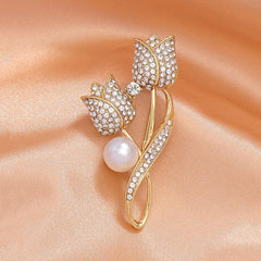 Men's Pearl Corsage Pin Brooch for Suit Sweater