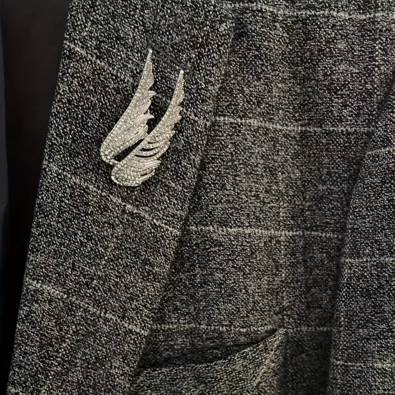 Angel's Wings Feather Brooch For Men Versatile Match Jewelry Suit Coat Pin