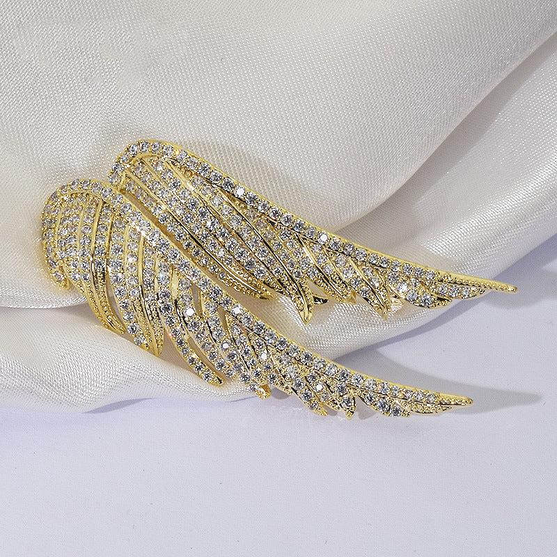 Angel's Wings Feather Brooch For Men Versatile Match Jewelry Suit Coat Pin