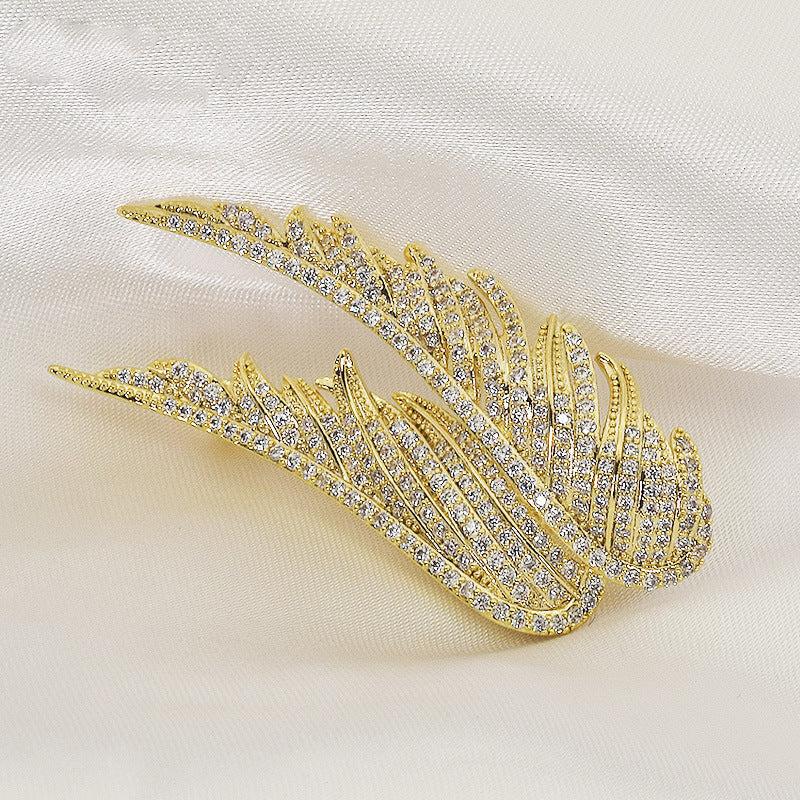 Angel's Wings Feather Brooch For Men Versatile Match Jewelry Suit Coat Pin
