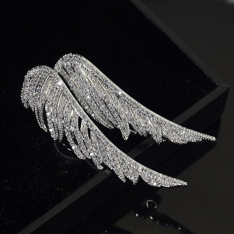 Angel's Wings Feather Brooch For Men Versatile Match Jewelry Suit Coat Pin